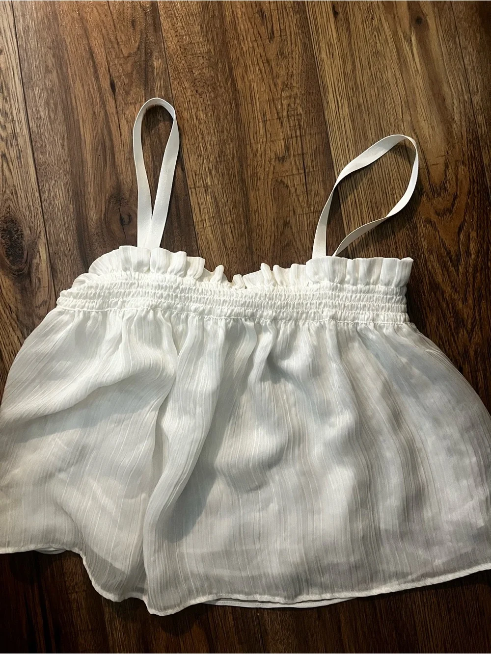 Mango White Smocked Ruffle Tank - Picture 4 of 4